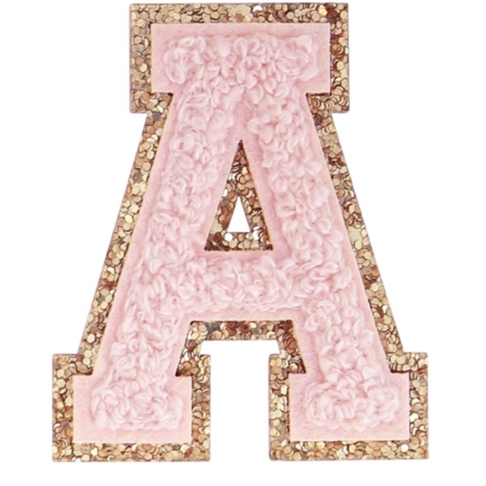 Pink Glitter Chenille Varsity Patch Personalized Gift